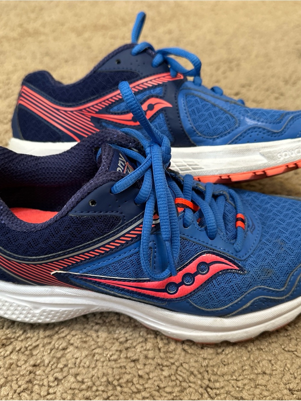 Saucony Grid Cohesion 10 Womens Athletic Running Shoes Size 7 Blue Pink